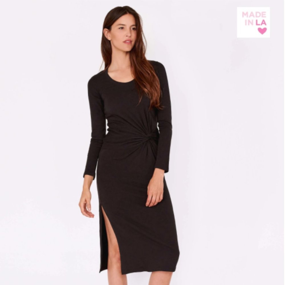 Sundry Twist-Front Midi Dress